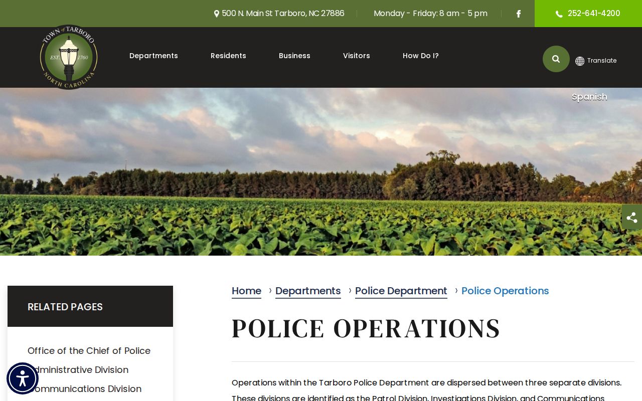 Tarboro Police Records Management and Edgecombe County booking source